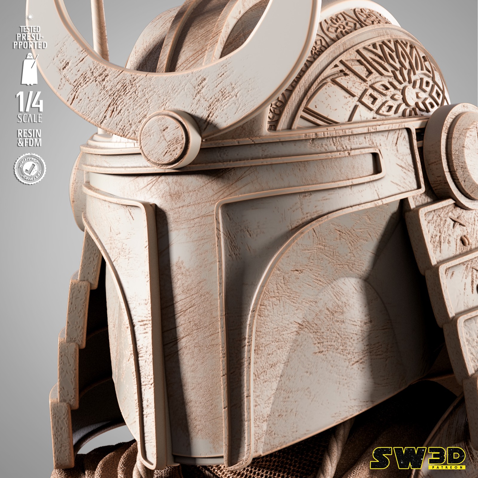 Boba Fett Samurai Portrait Bust - Image 2