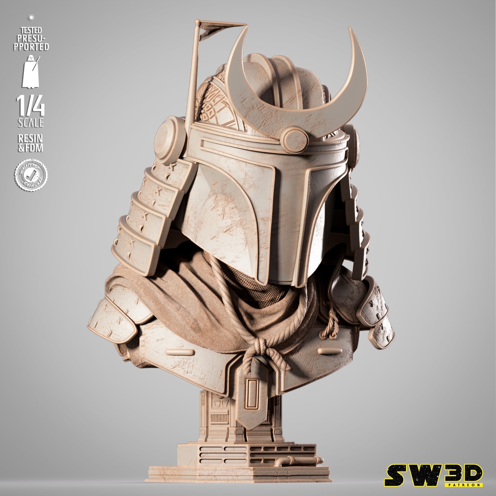 Boba Fett Samurai Portrait Bust - Image 5