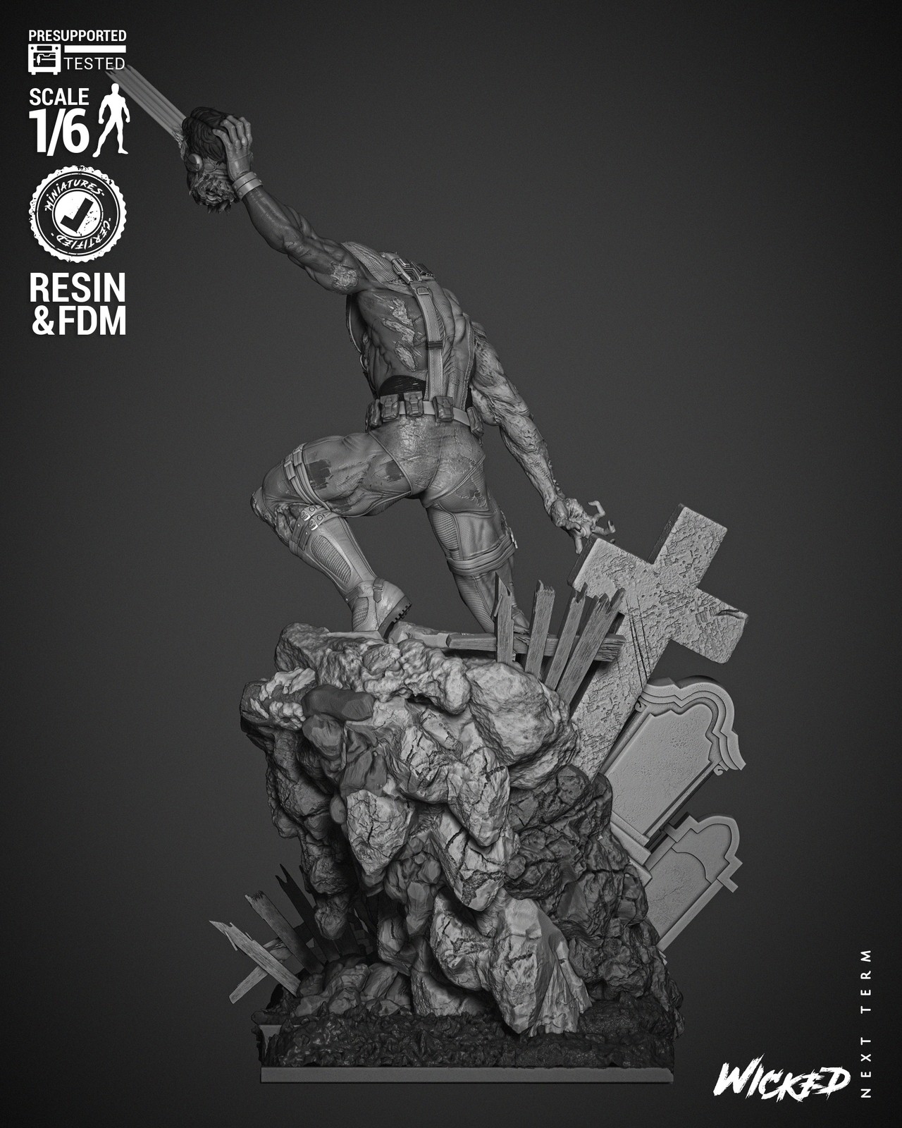 Cyclops Zombie Sculpture - Image 3