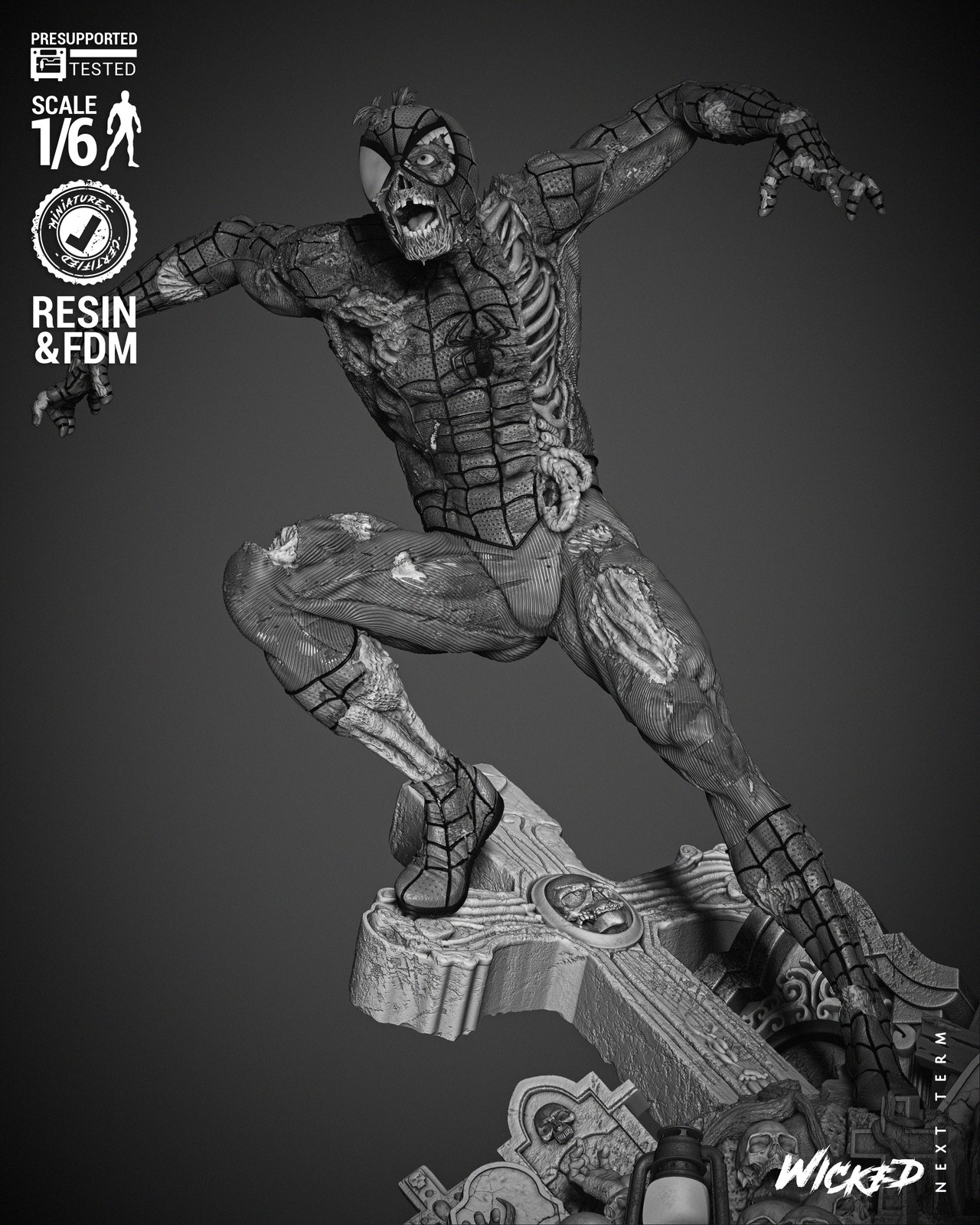 Spiderman Zombie Sculpture - Image 4