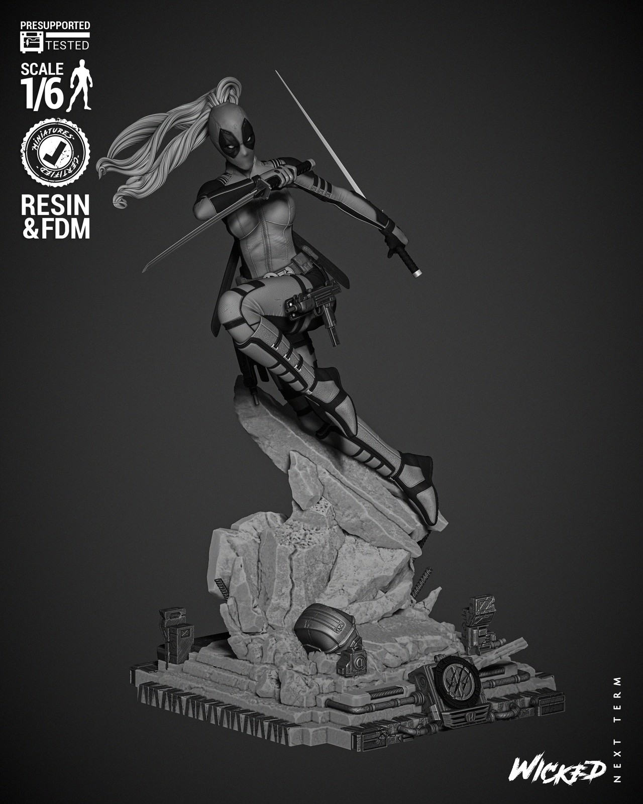 Lady Deadpool Sculpture - Image 2