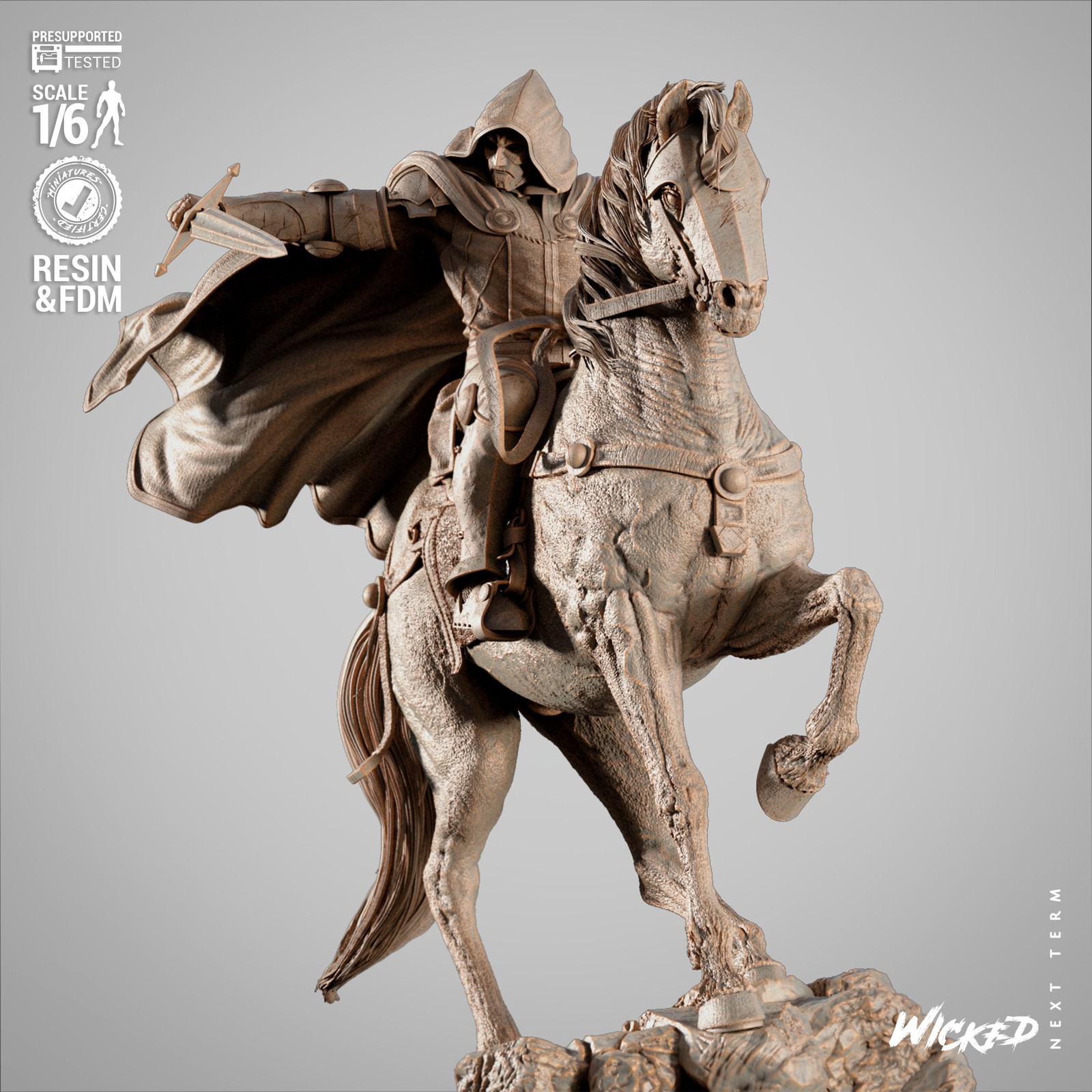 Dr Doom Horse Sculpture - Image 3