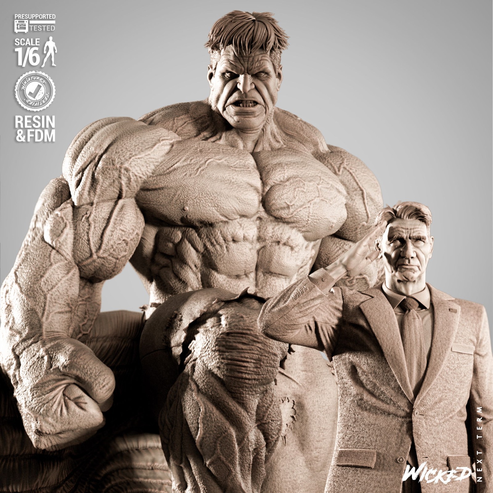 Red Hulk and Ross Diorama - Image 3