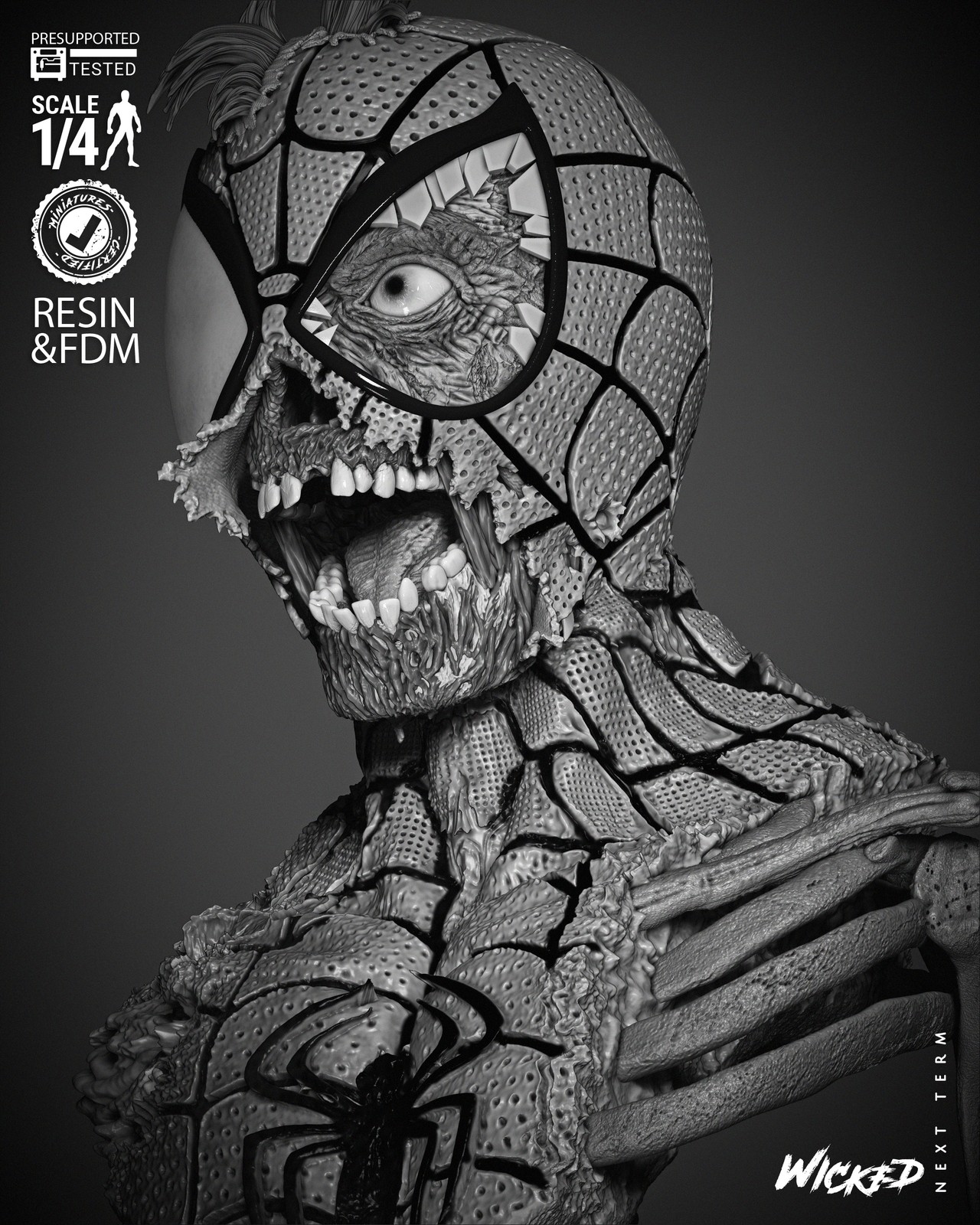 Spiderman Zombie Portrait Bust - Image 4