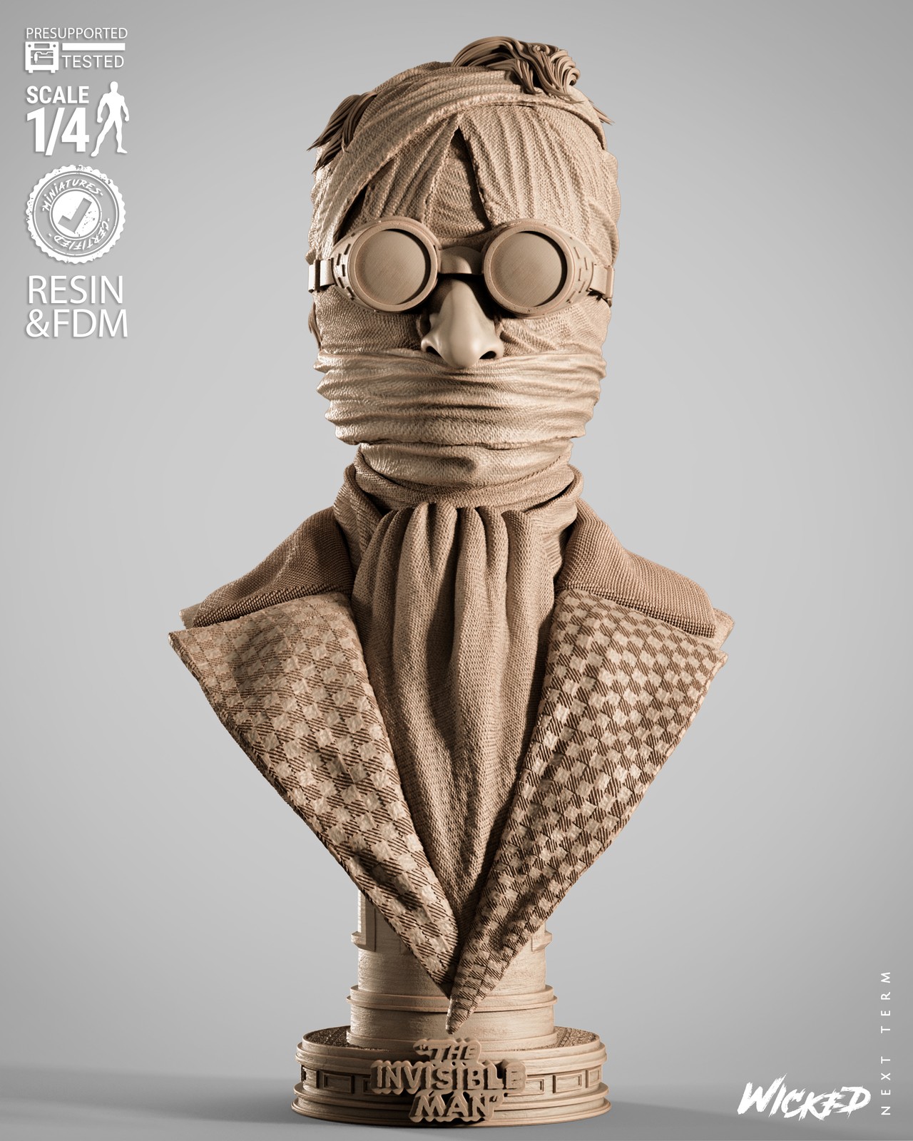 Invisible Man Portrait Bust - Image 3