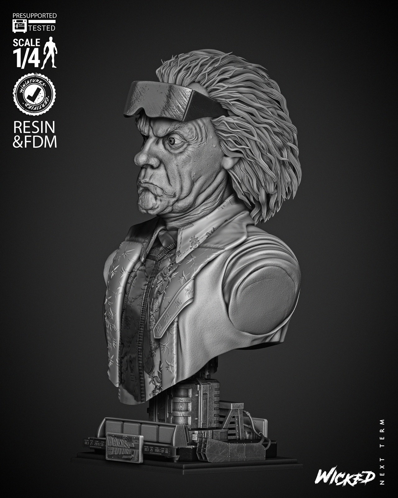 Dr. Emmett Brown Portrait Bust - Image 3
