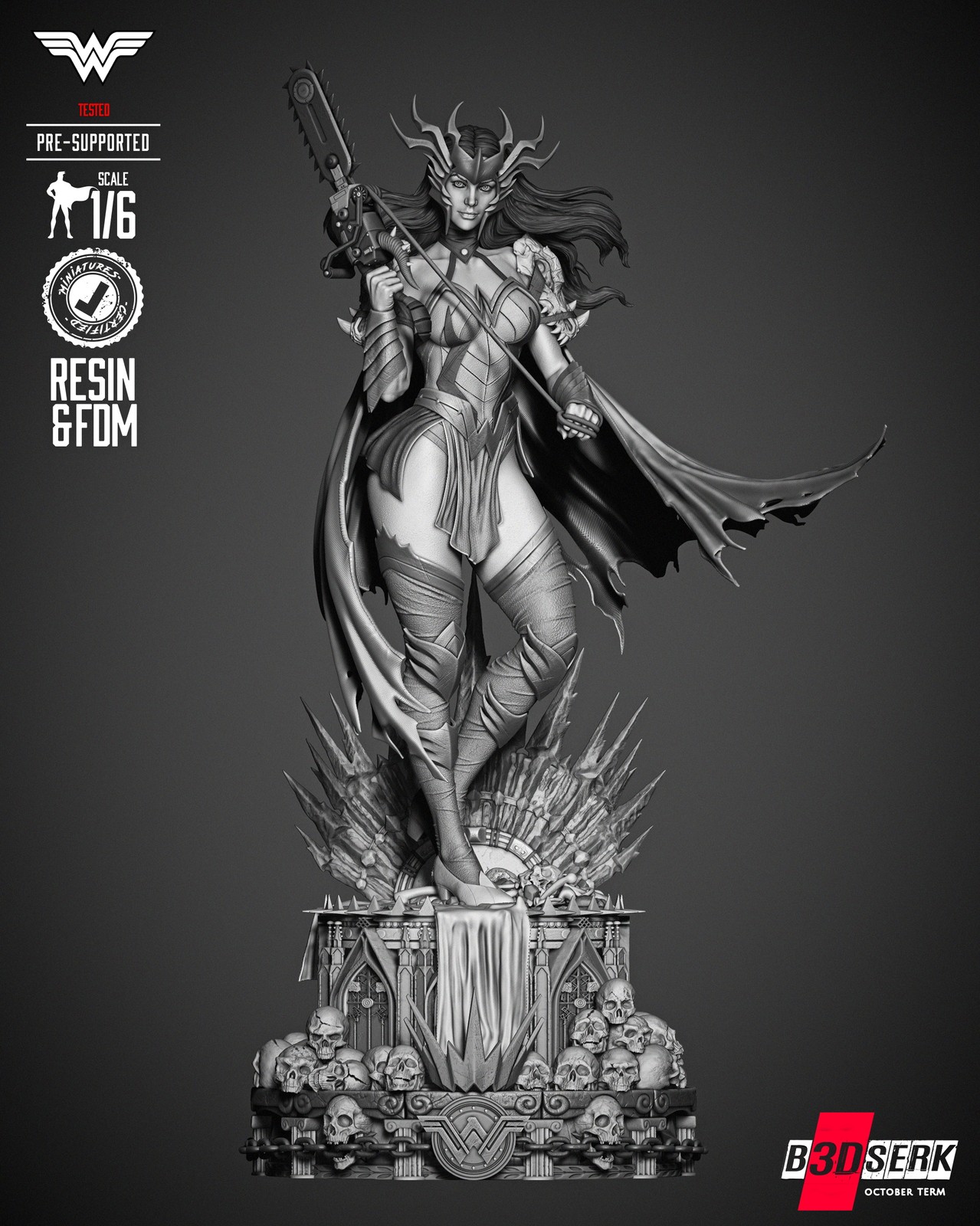Wonder Woman Death Metal Sculpture