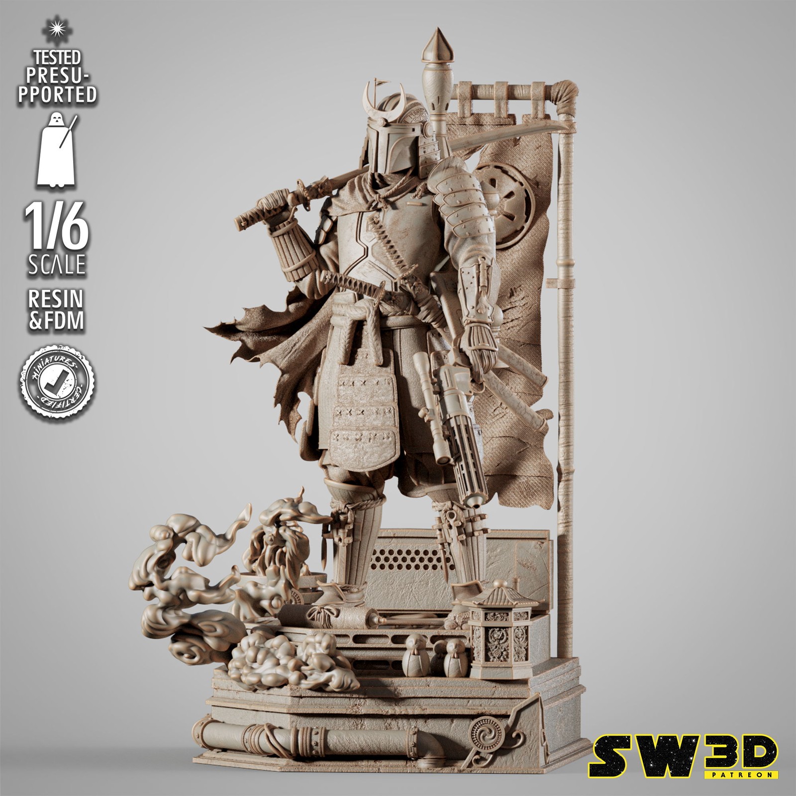 Boba Fett Samurai Sculpture