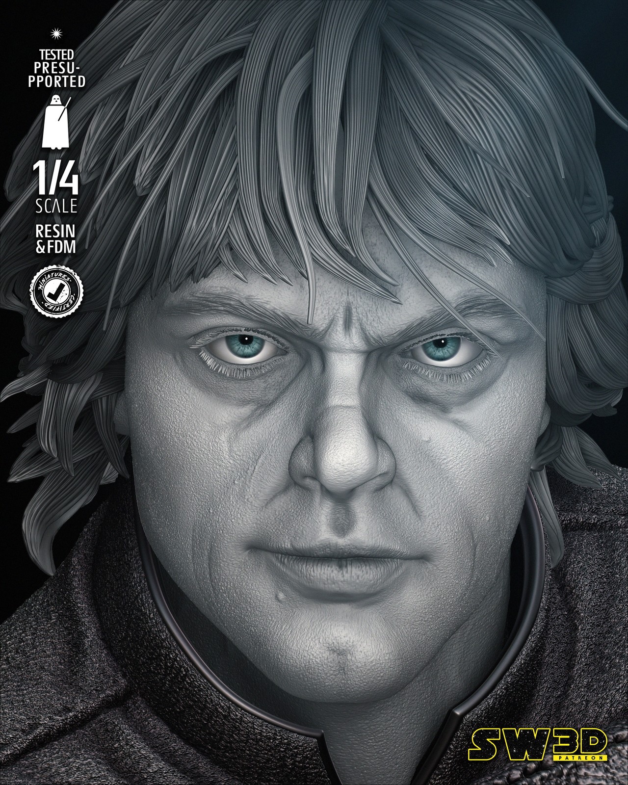 Luke Skywalker Bust Portrait - Image 3