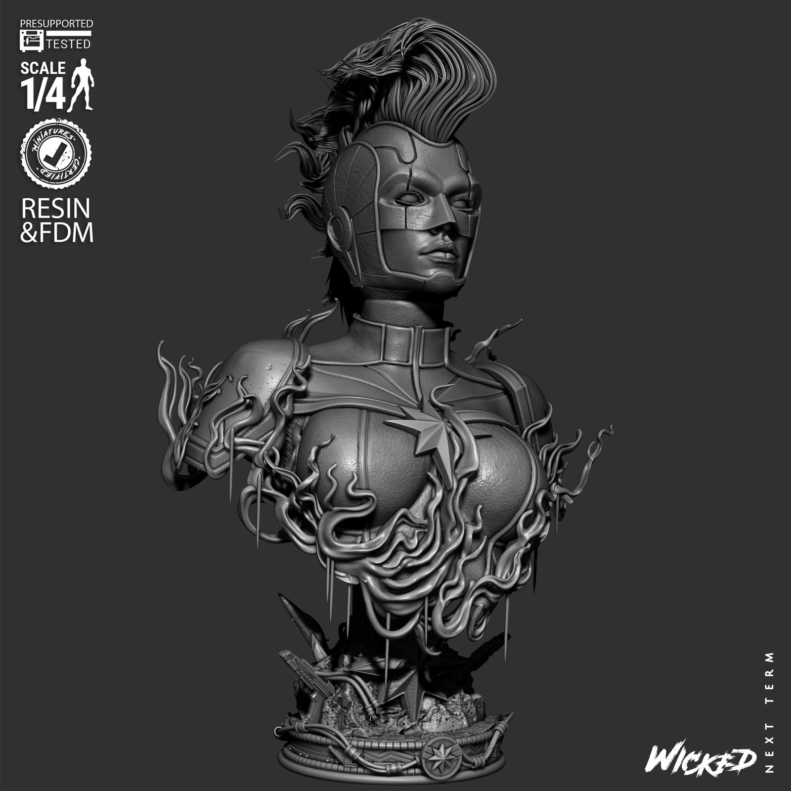 Captain Marvel Portrait Bust