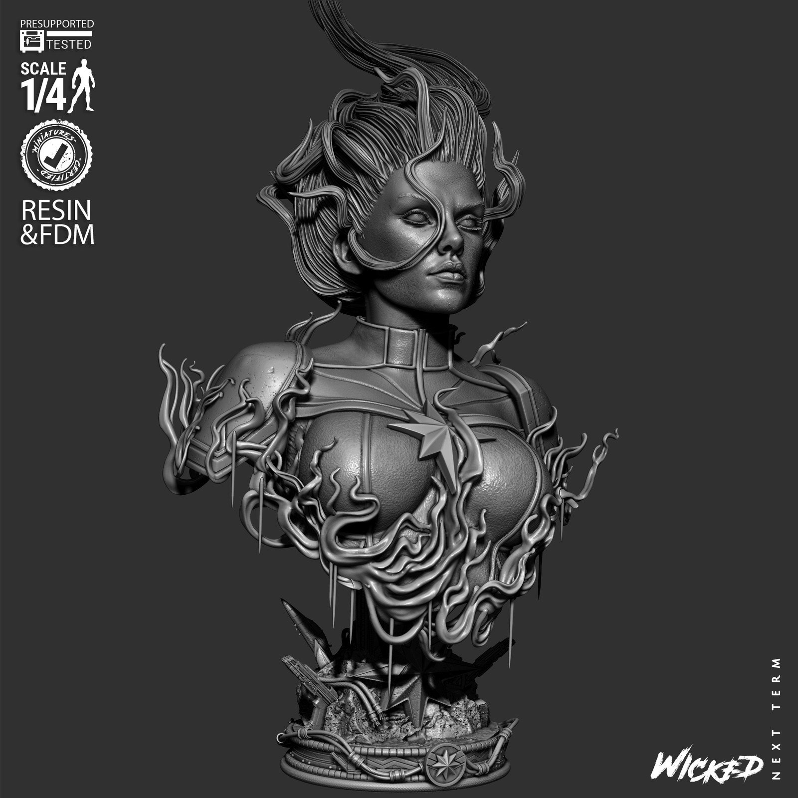 Captain Marvel Portrait Bust - Image 2