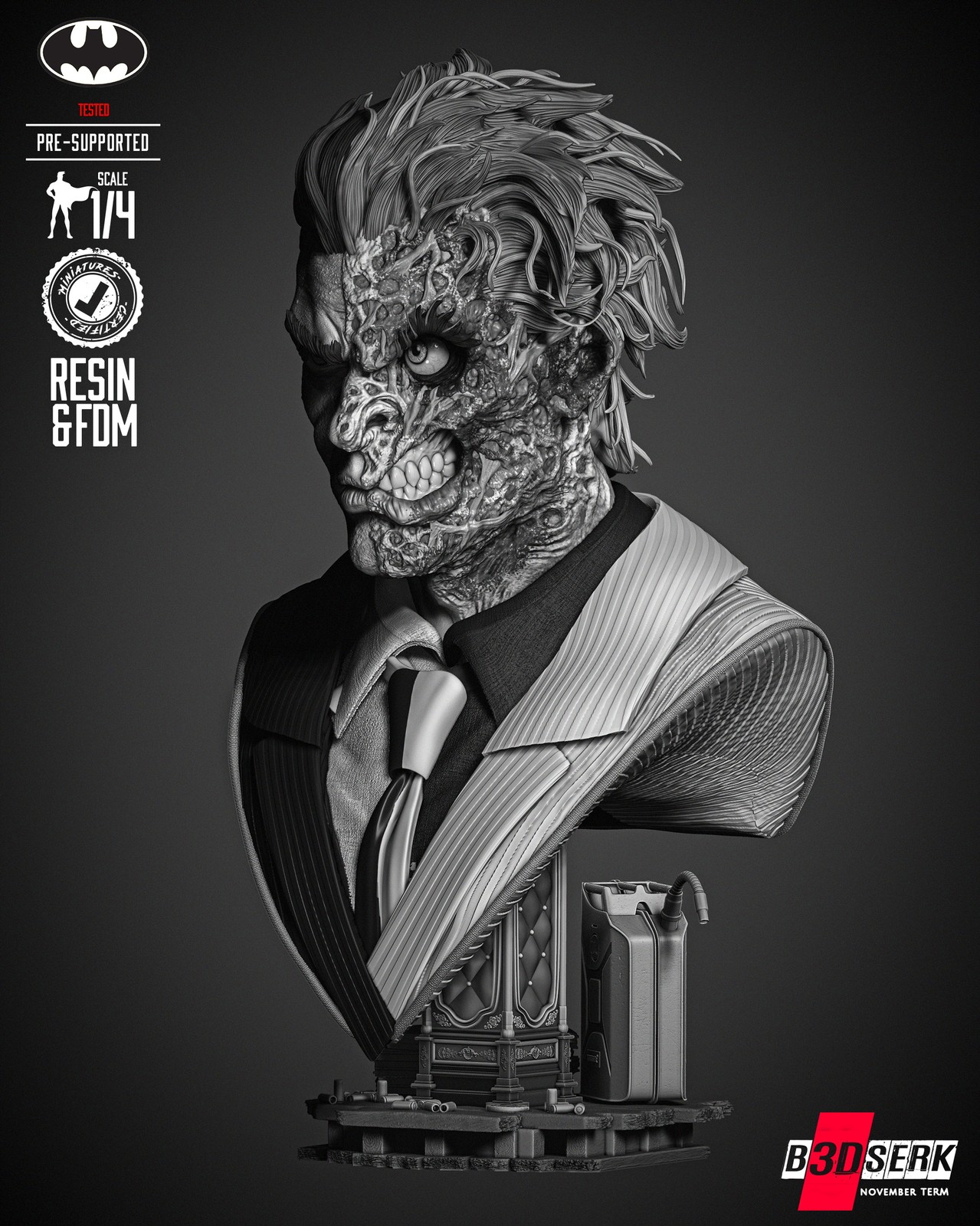 Two Face Portrait Bust - Image 5