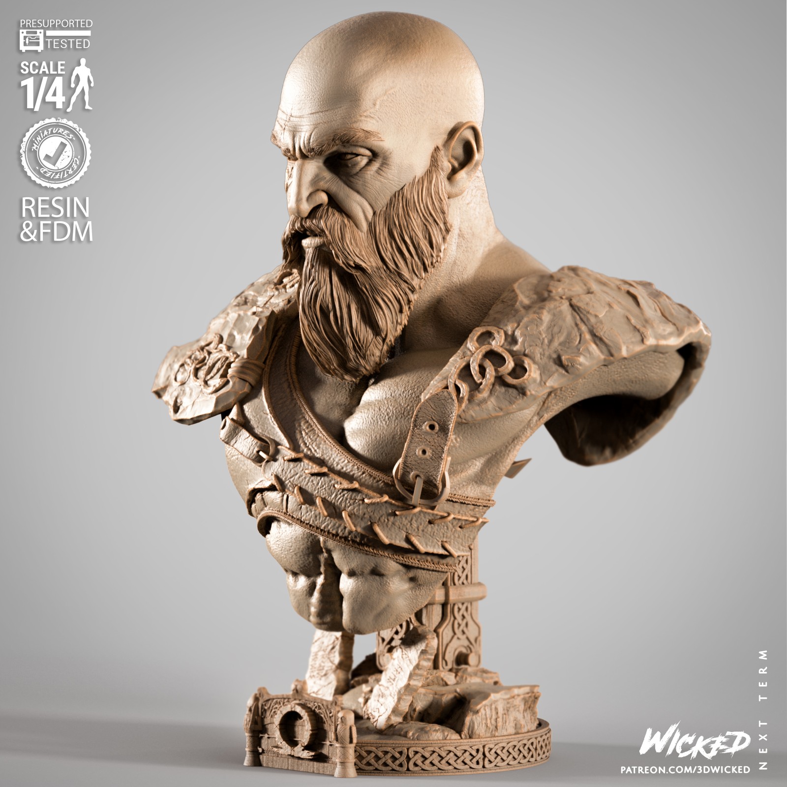 Kratos Portrait Bust - Image 3