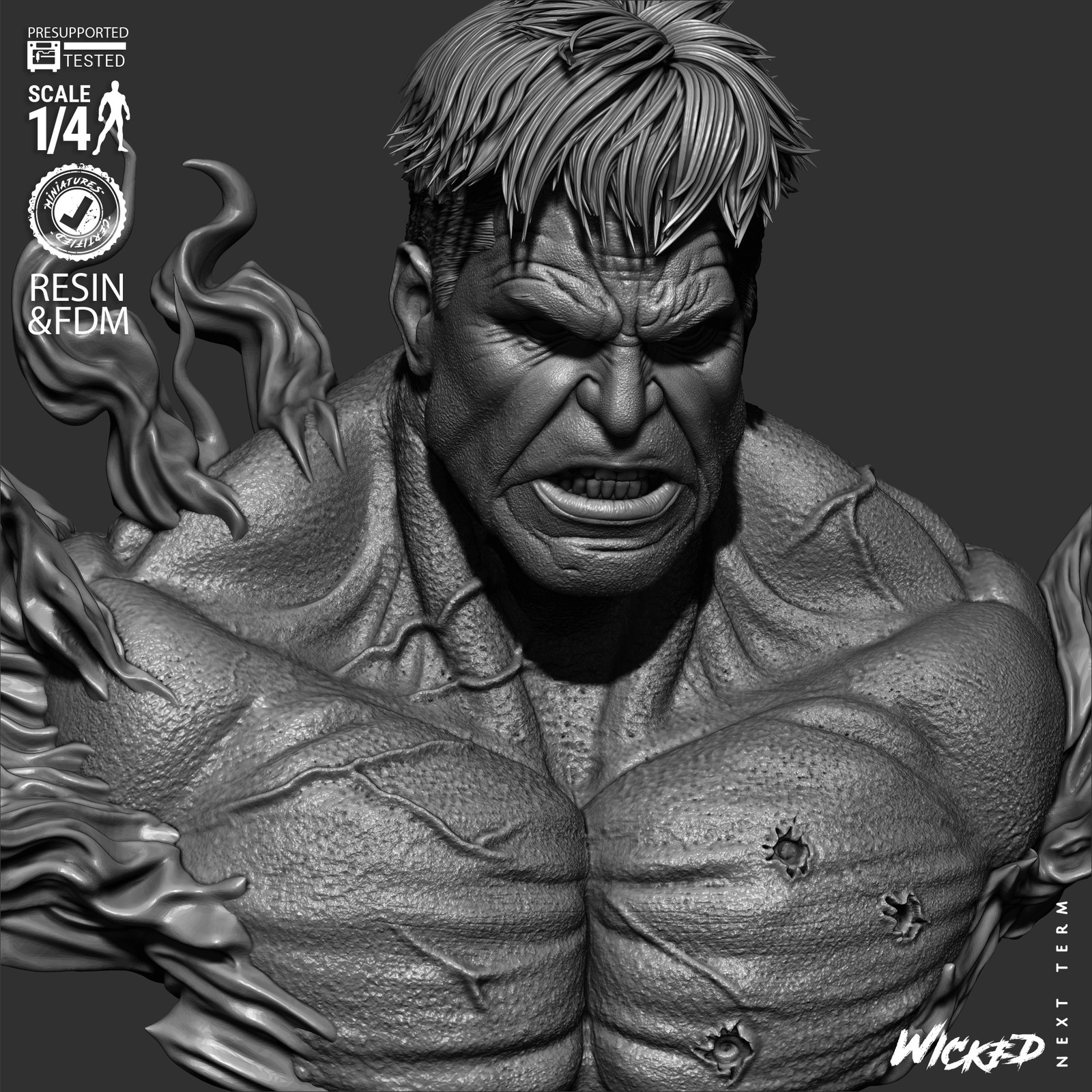 Red Hulk Portrait Bust
