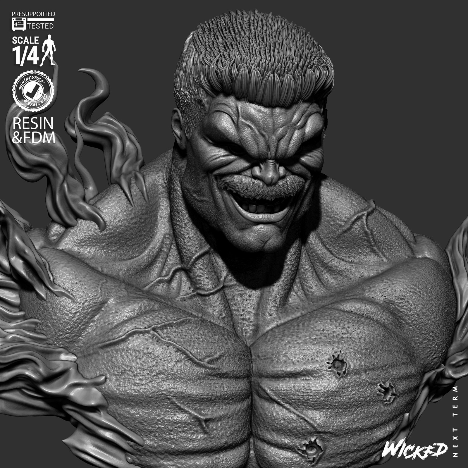 Red Hulk Portrait Bust - Image 2