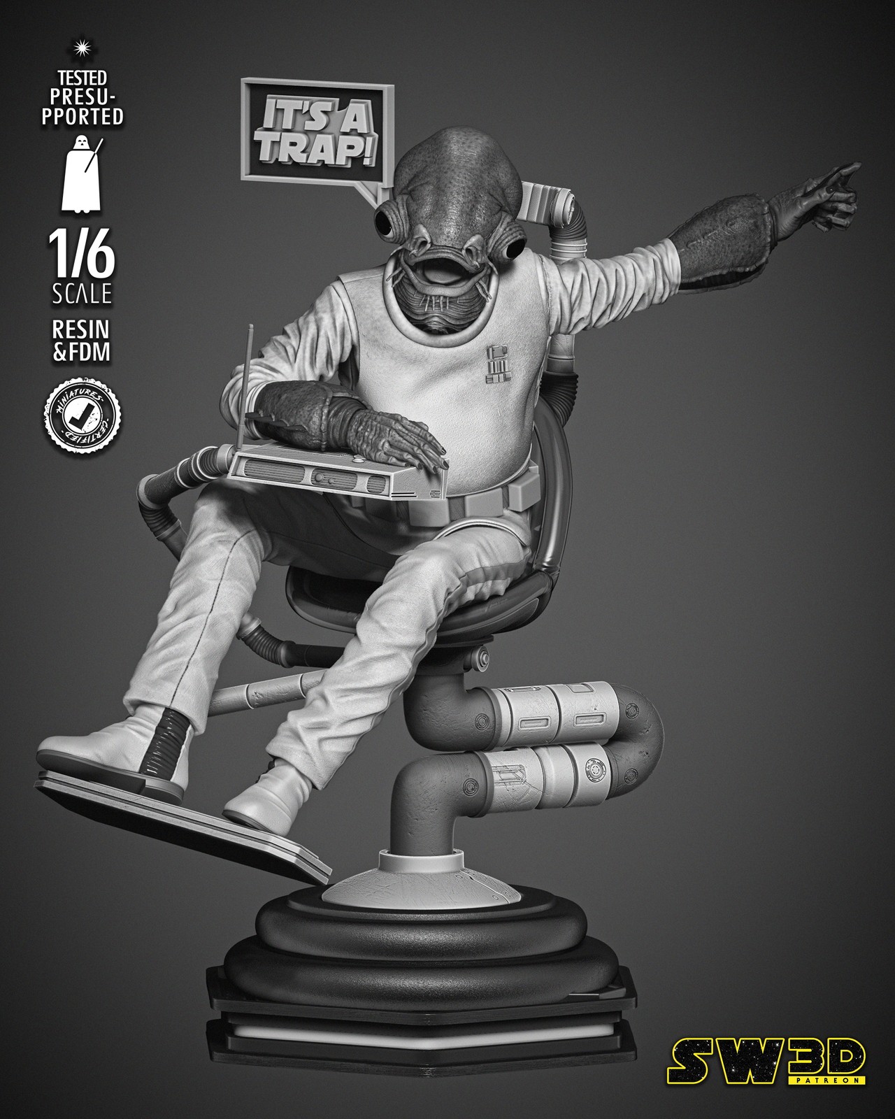 Ackbar Admiral Sculpture - Image 2