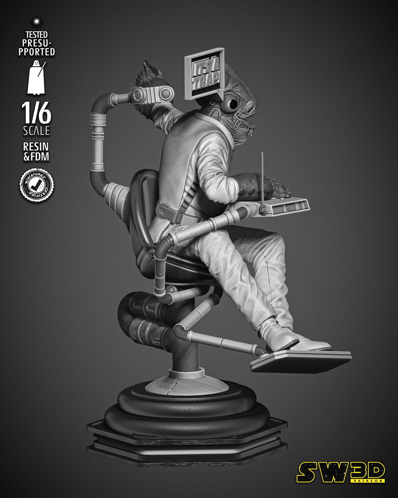 Ackbar Admiral Sculpture - Image 3