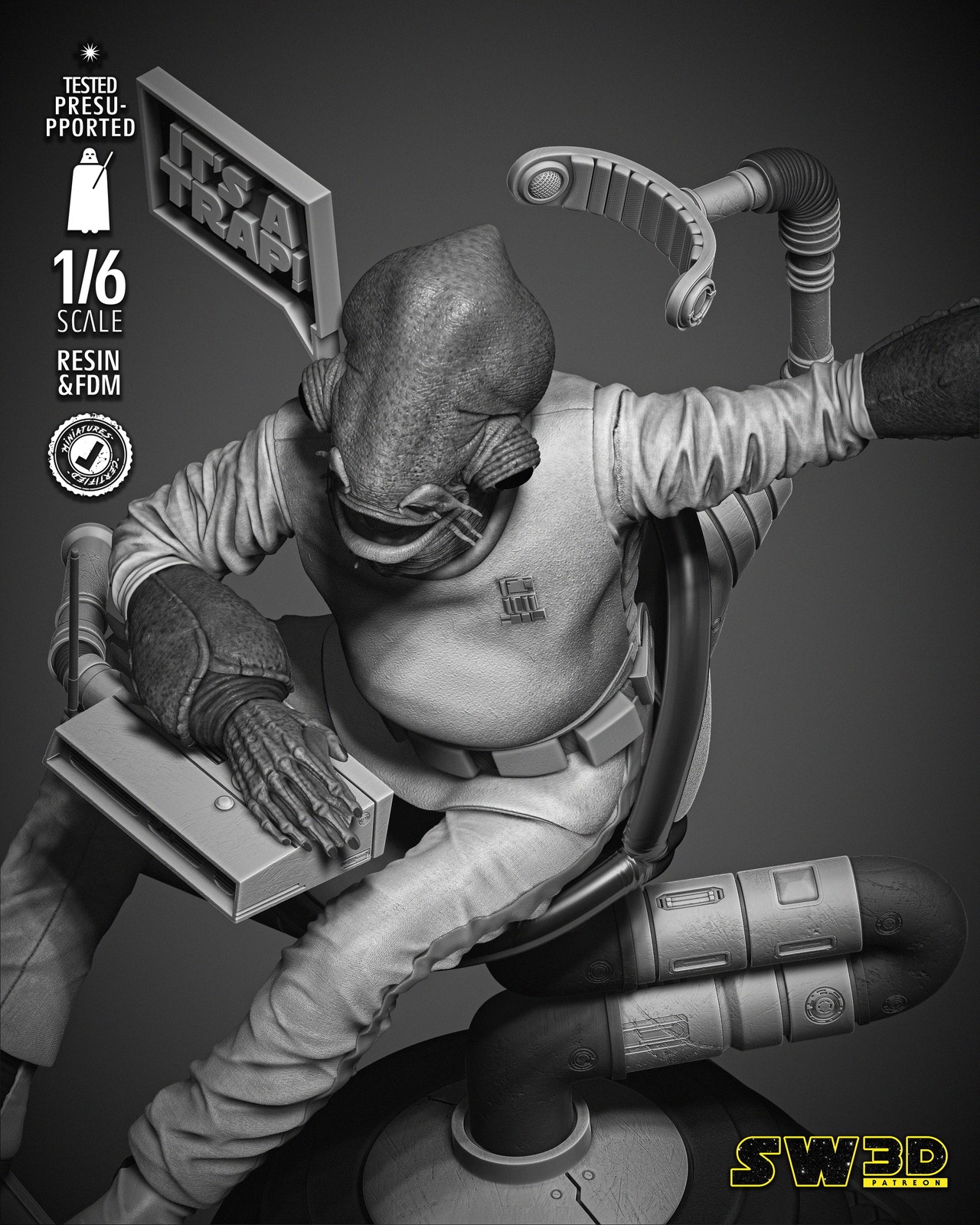 Ackbar Admiral Sculpture - Image 4