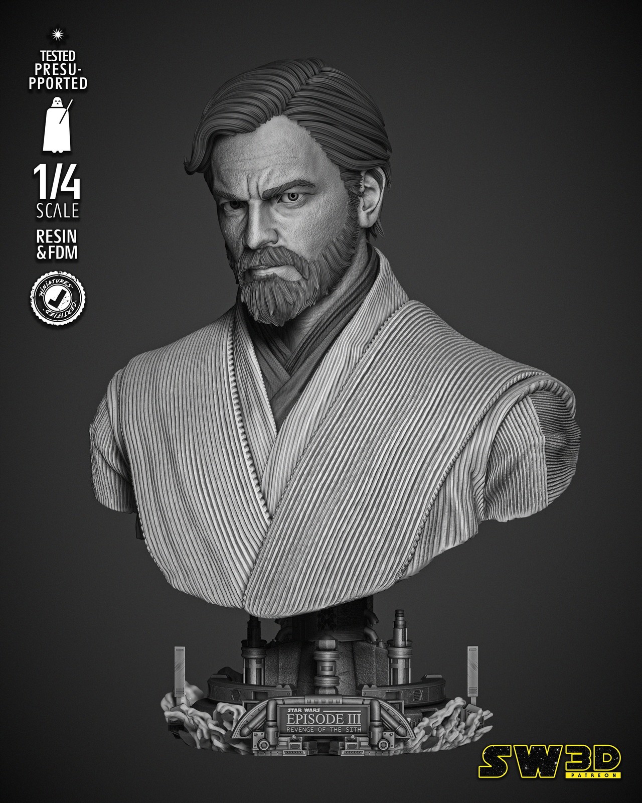 Obi Wan Kenobi Bust Portrait