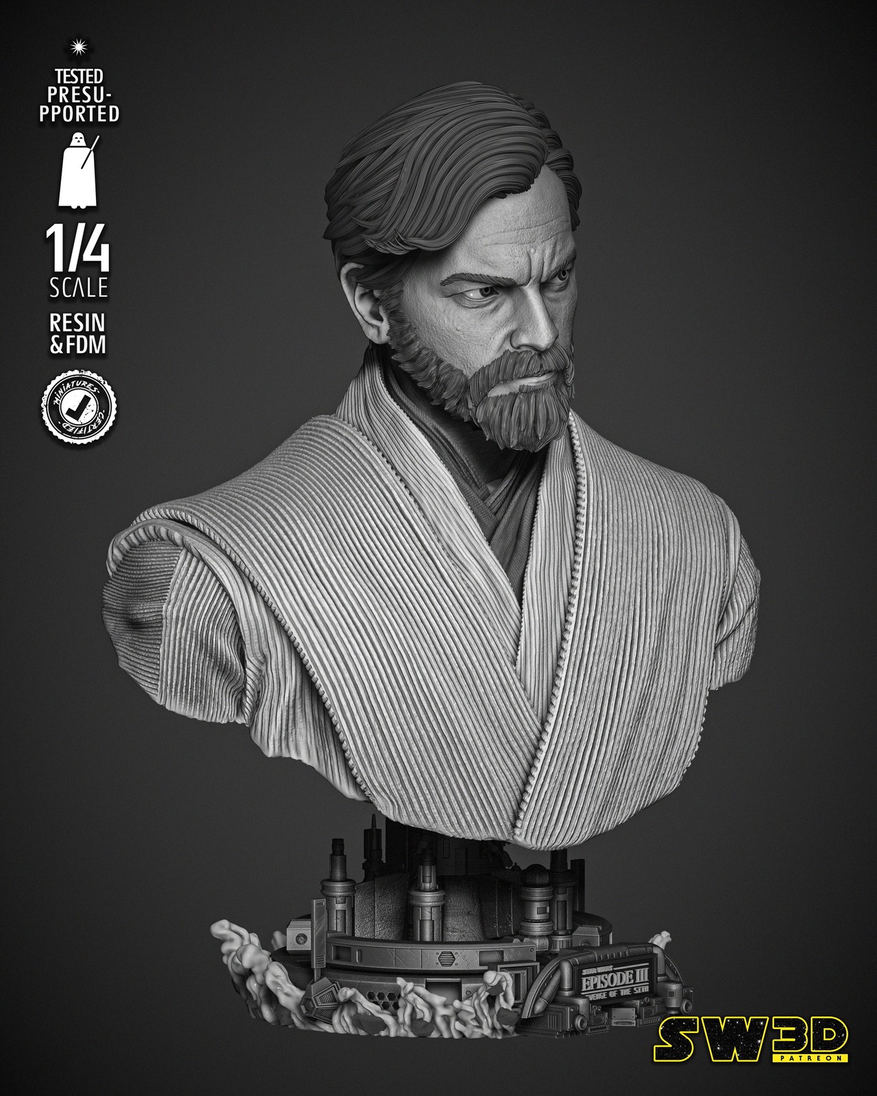 Obi Wan Kenobi Bust Portrait - Image 2