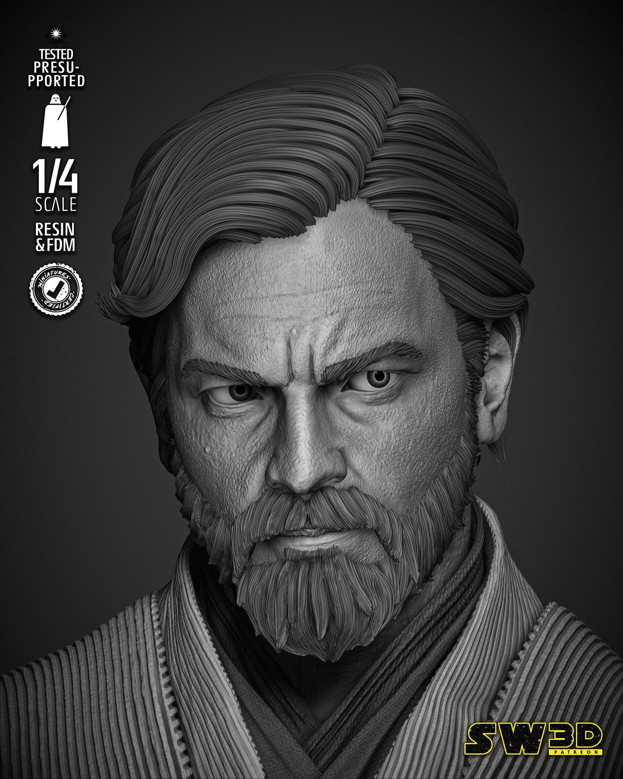 Obi Wan Kenobi Bust Portrait - Image 4