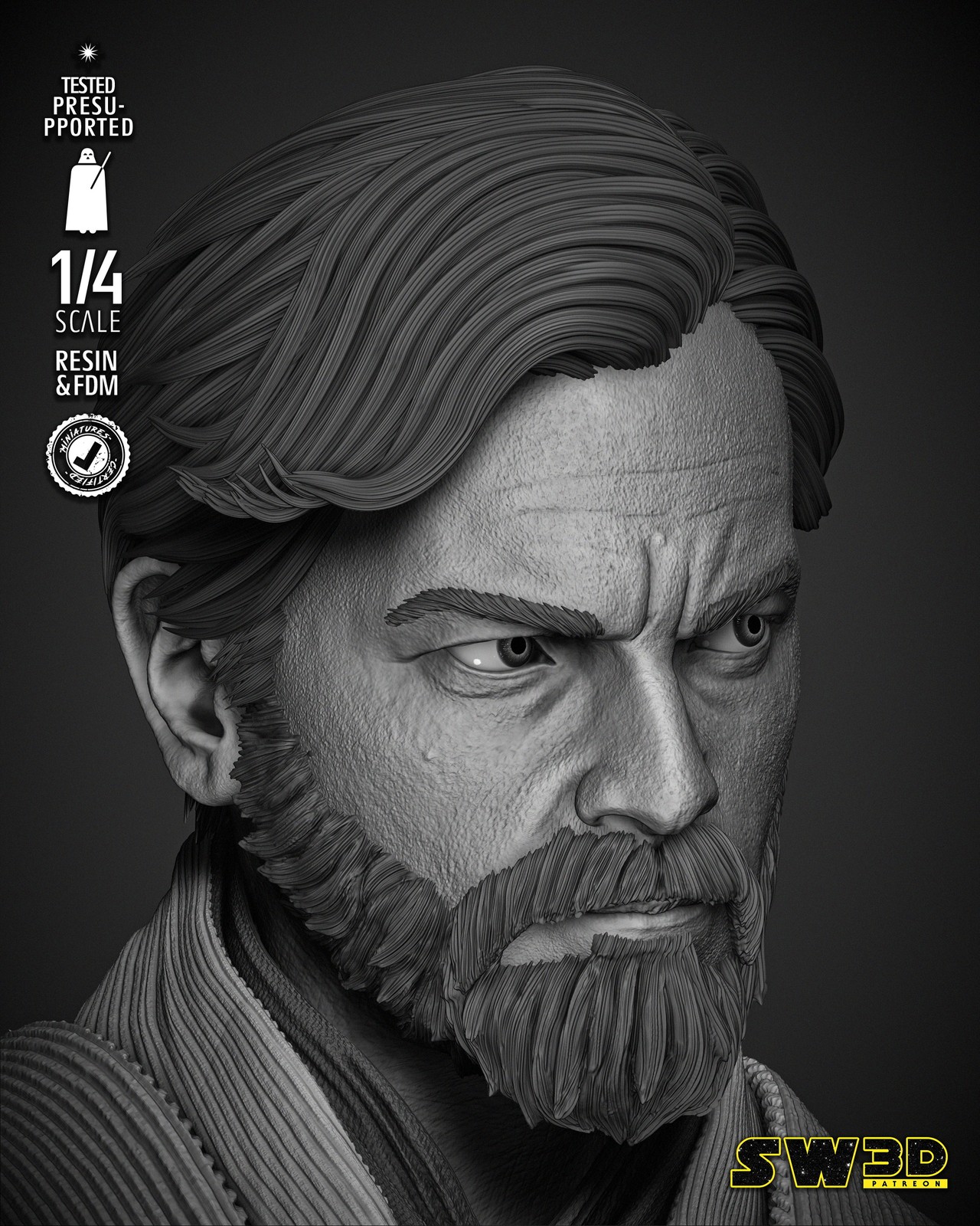 Obi Wan Kenobi Bust Portrait - Image 5