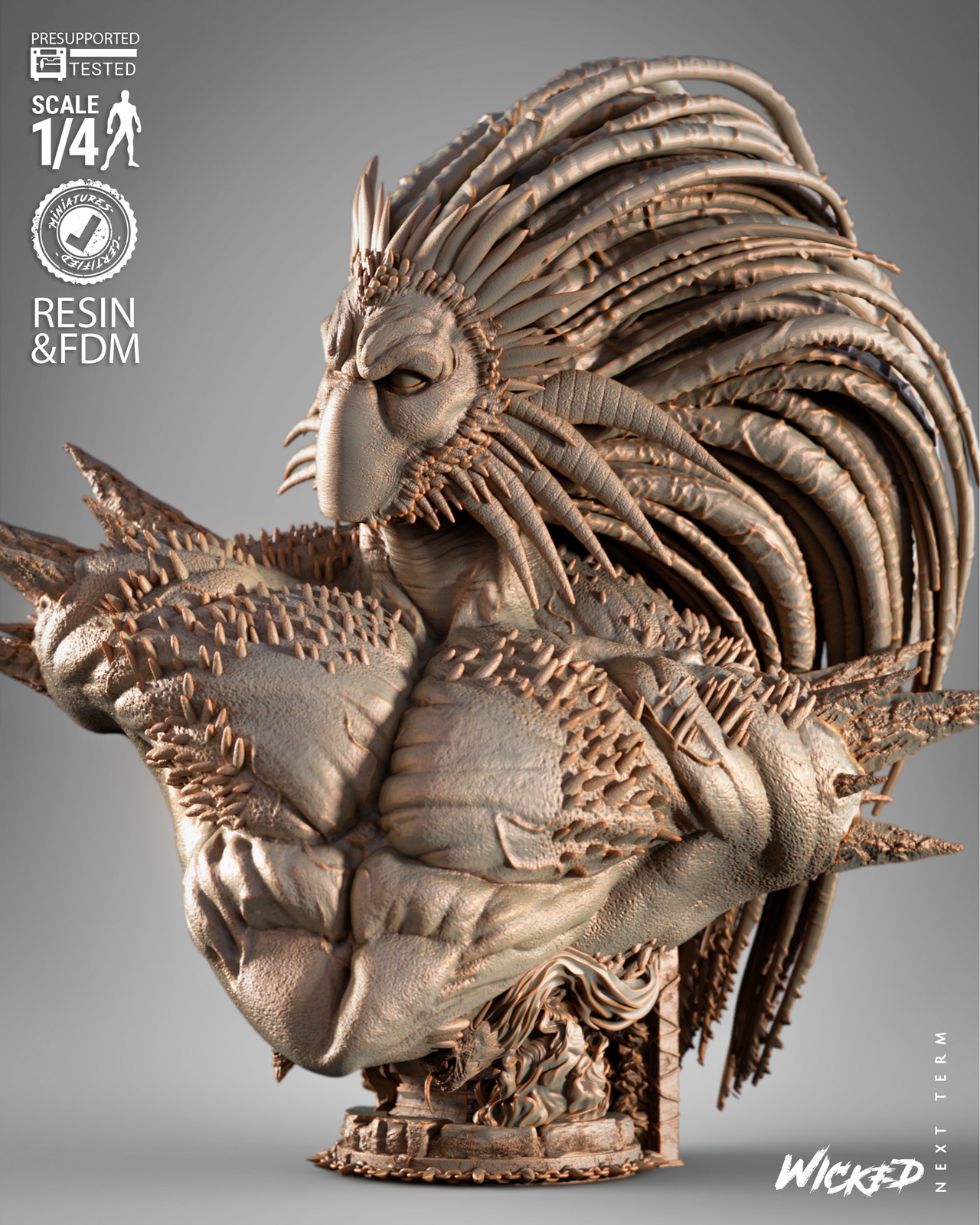 Black Heart Portrait Bust - Image 3