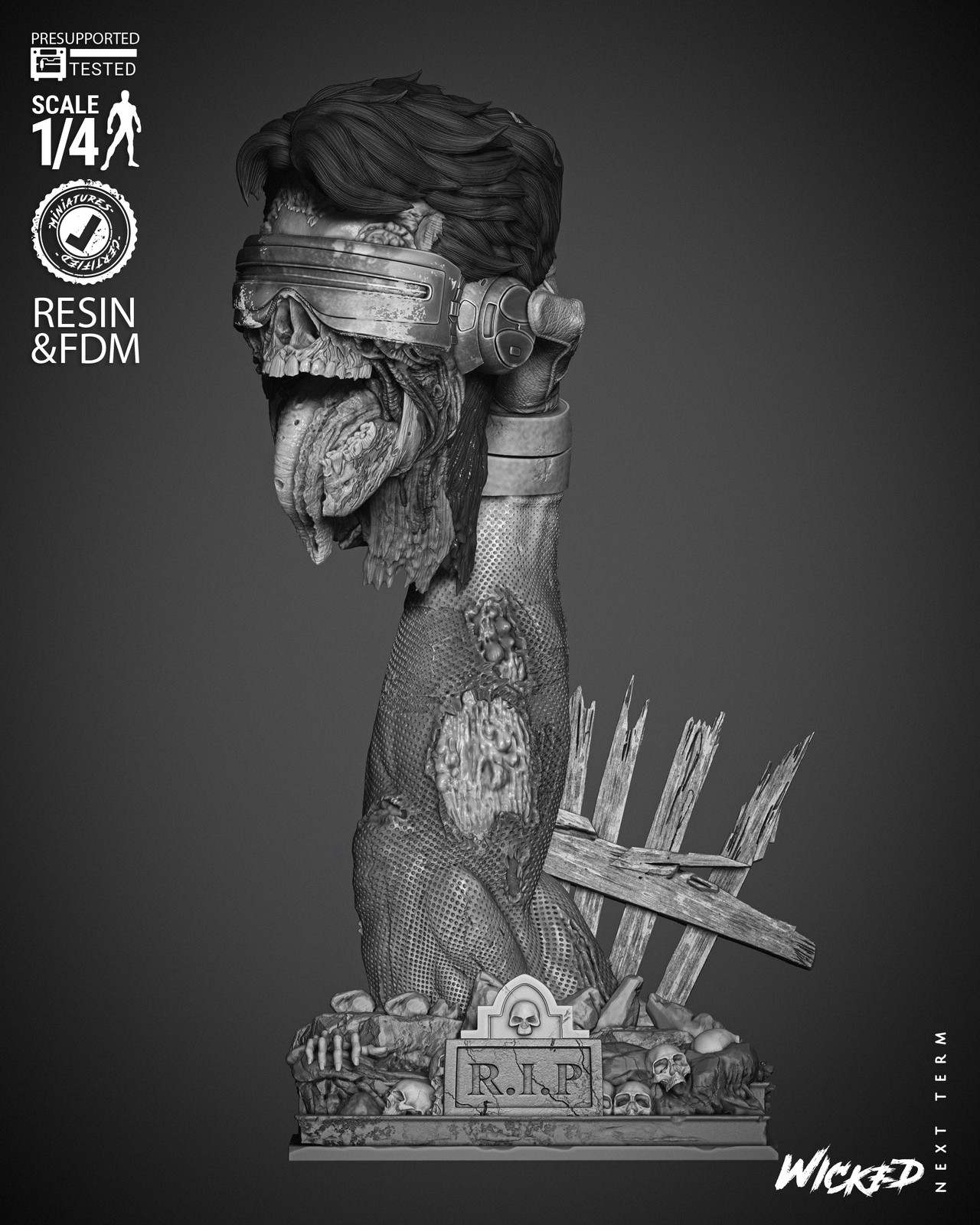 Cyclops Zombie Portrait Bust