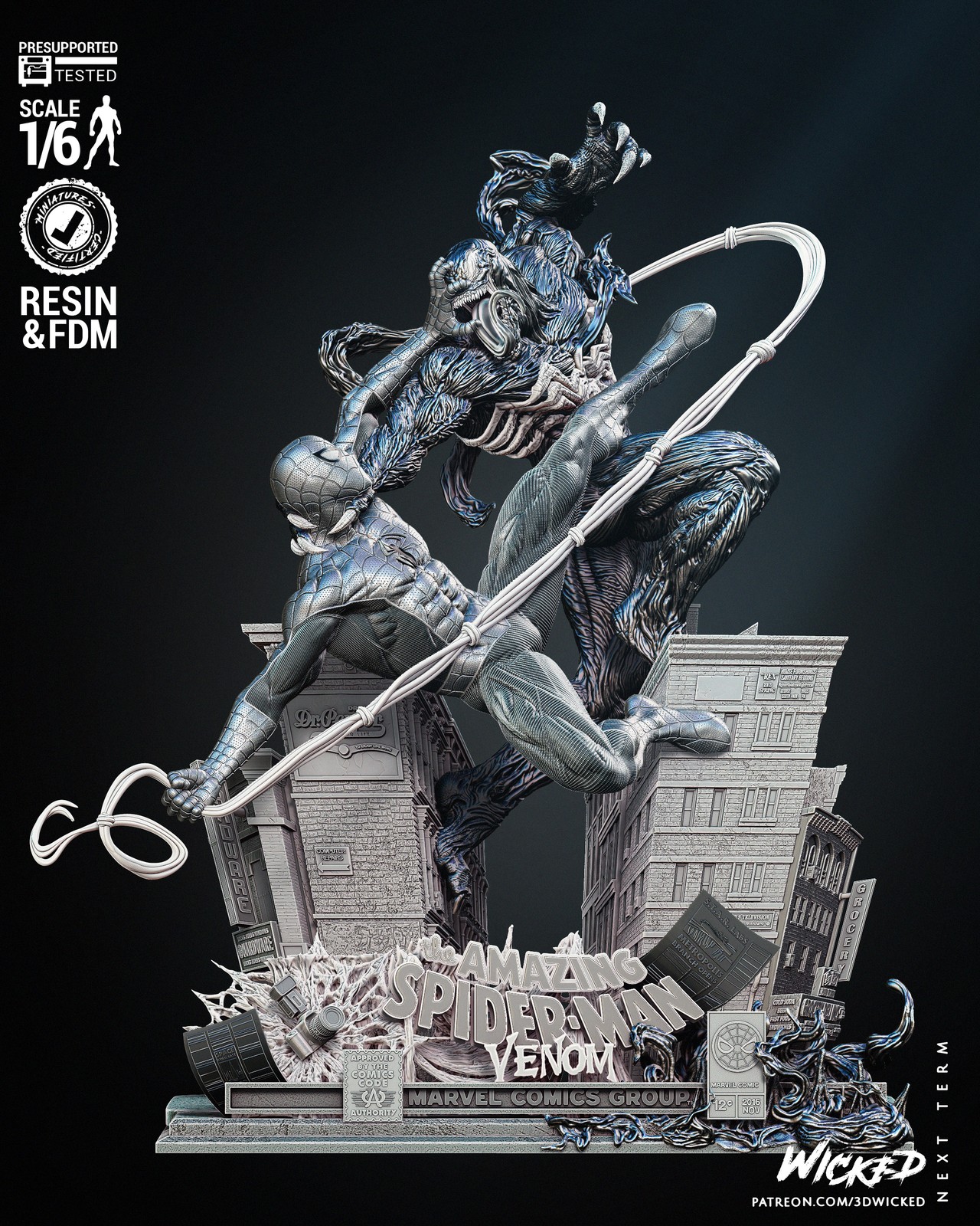 Venom and Spiderman Diorama