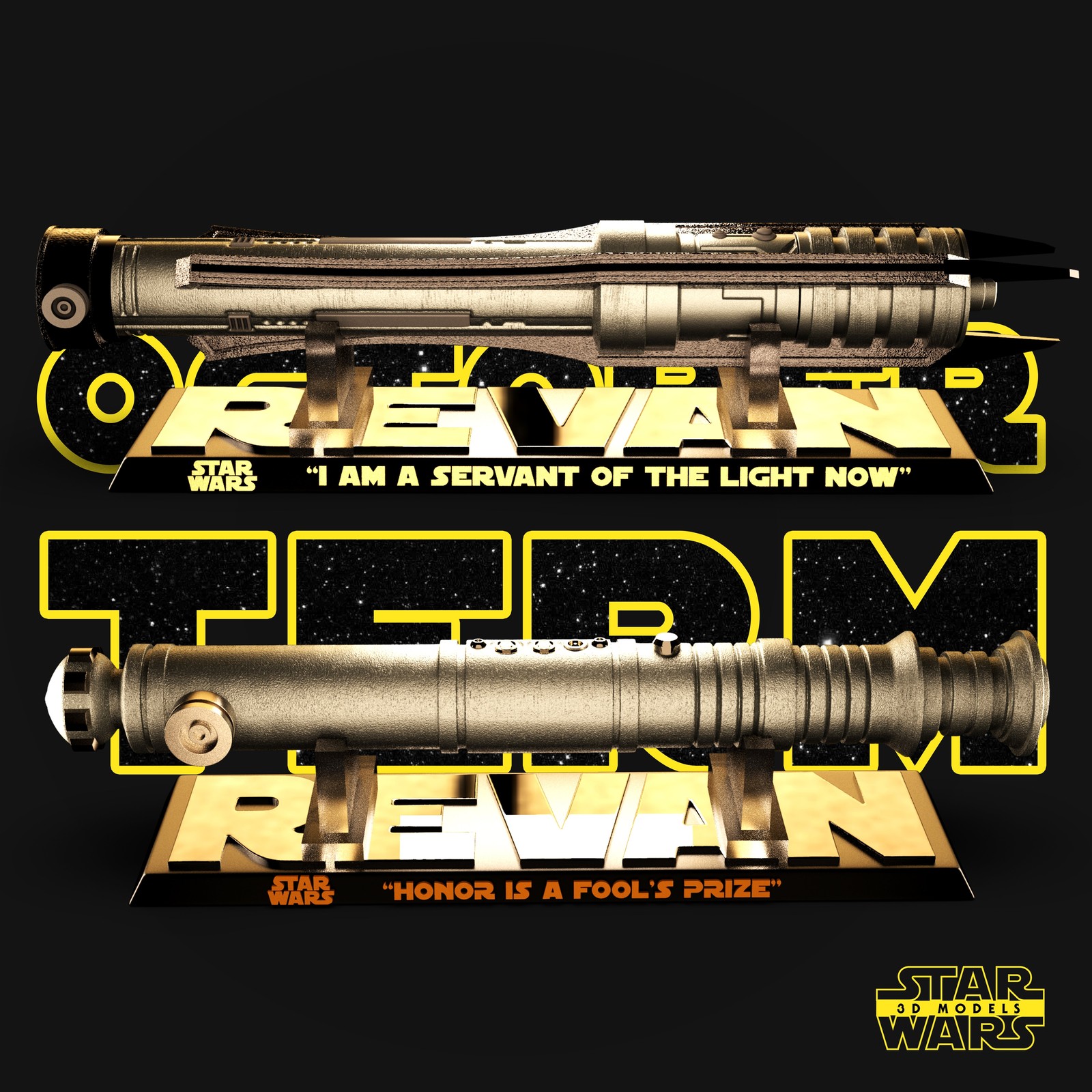 Darth Revan Lightsabers Sculptures - Image 2