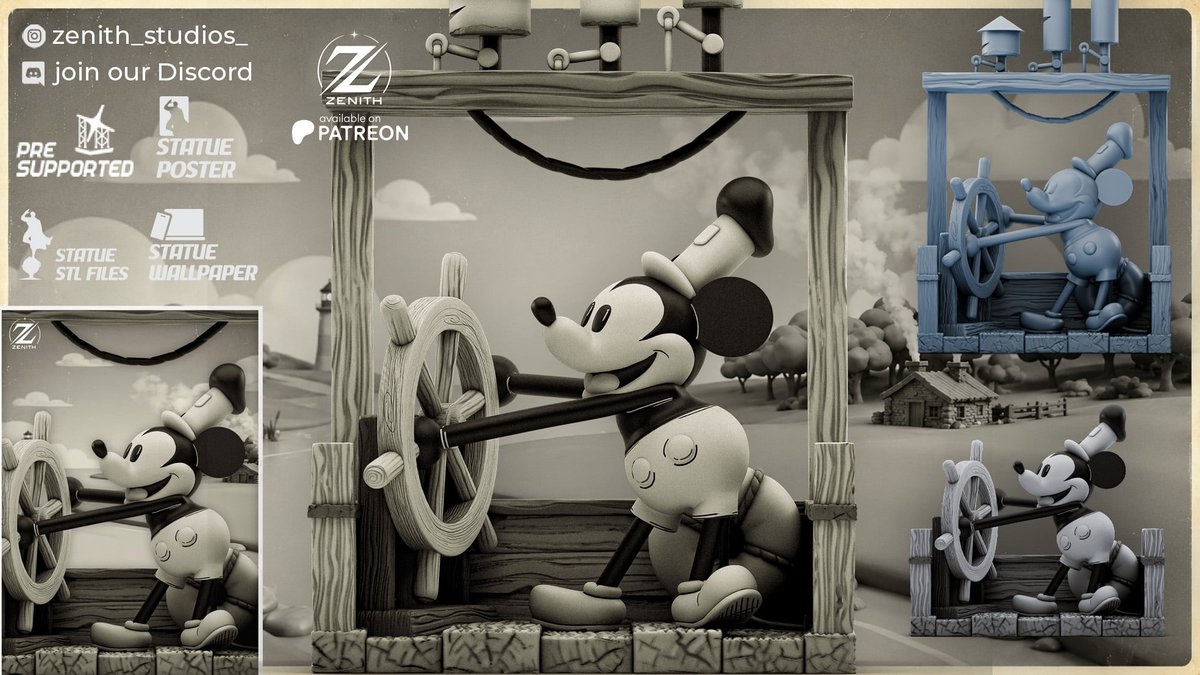 Mickey Mouse Steamboat Willie - Diorama