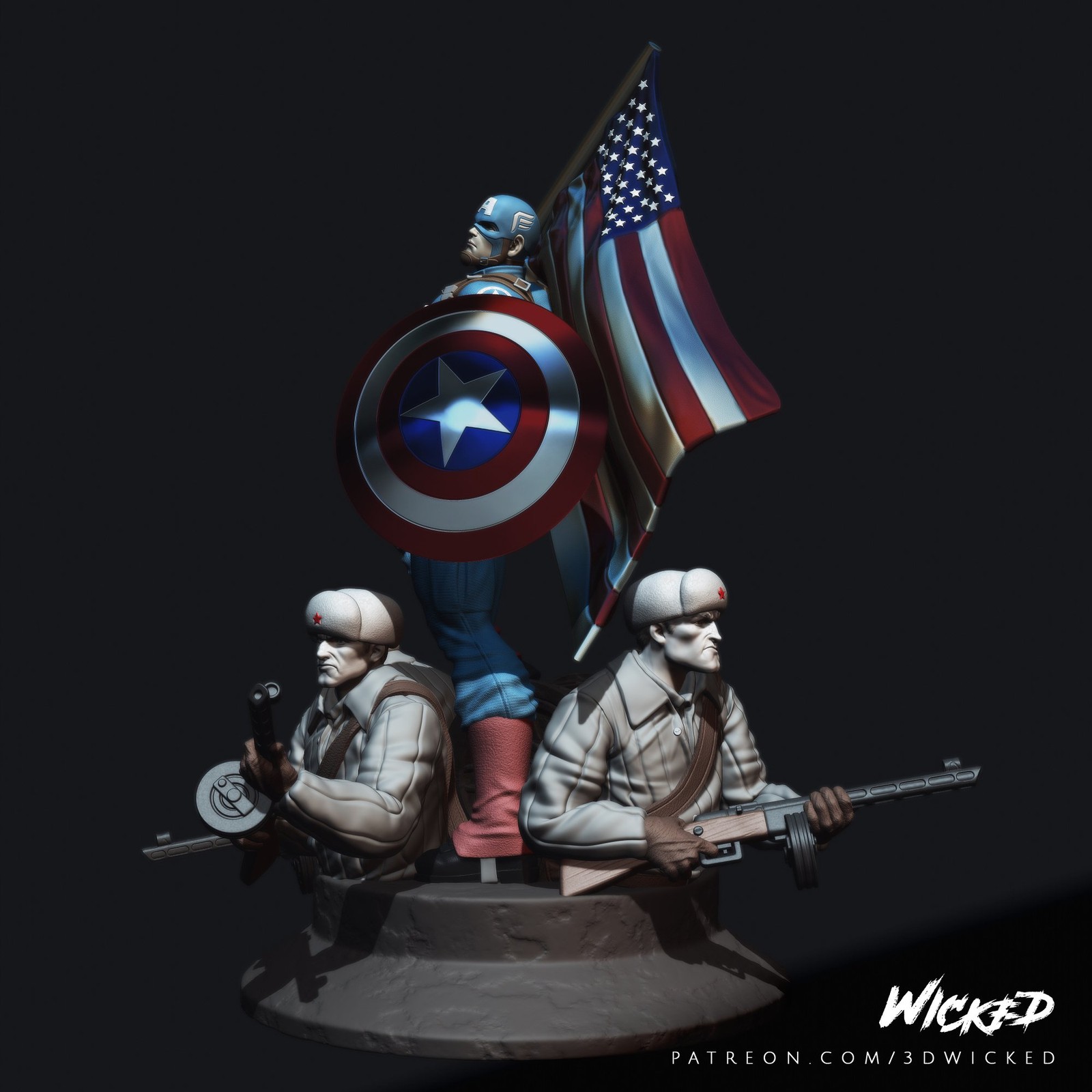 Marvel Avengers Captain America Sculpture - Image 4