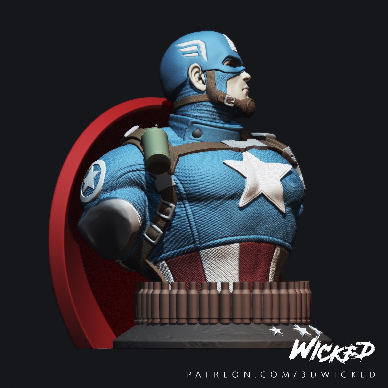Marvel Avengers Captain America Bust - Image 3